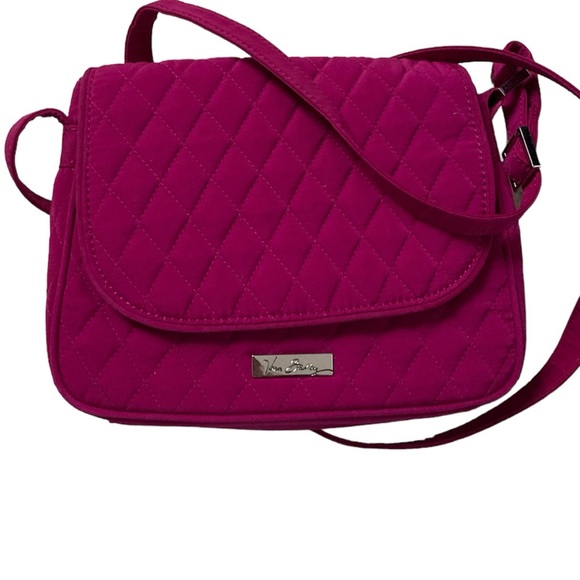 VERA BRADLEY Flap Crossbody Satchel Tote Magenta - Picture 4 of 8